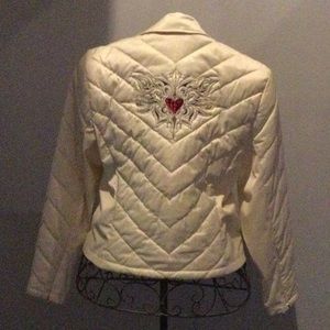 Harley-Davidson cream color jacket with embroidery front and back